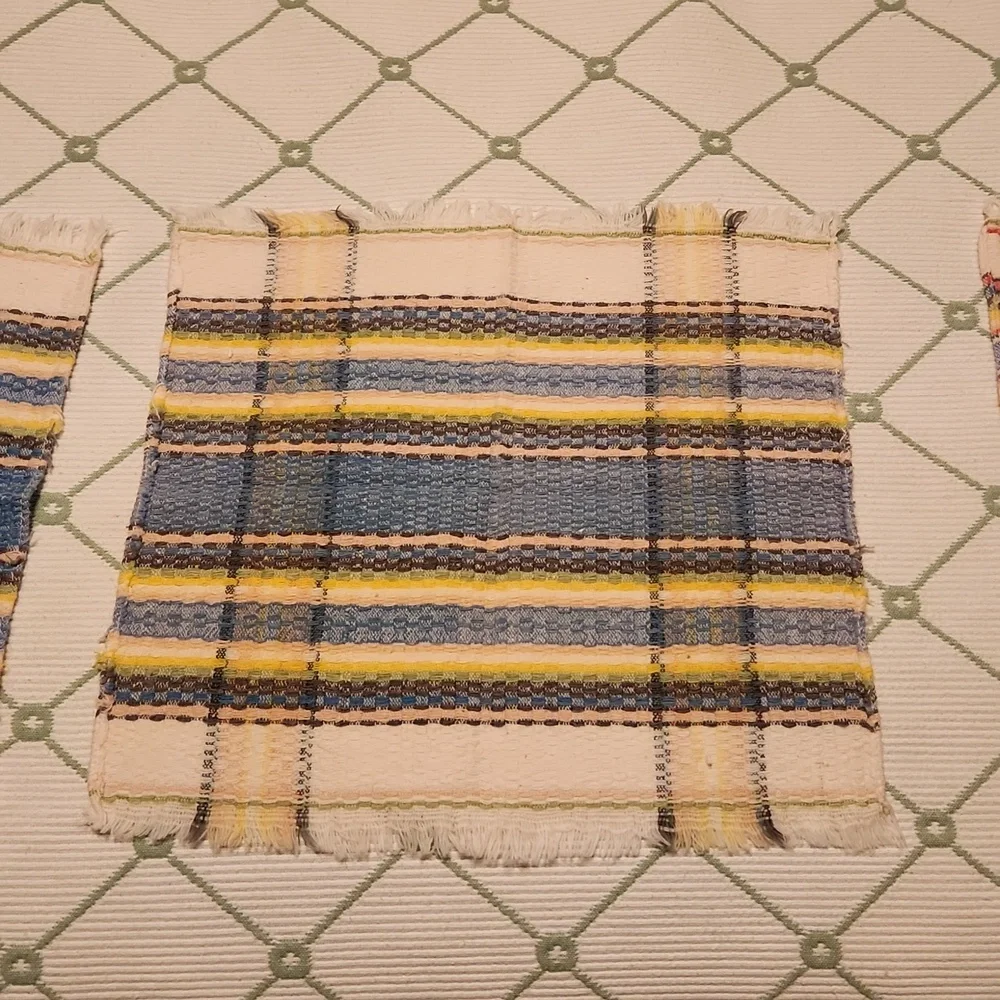 3 cotton vintage cocktail napkins